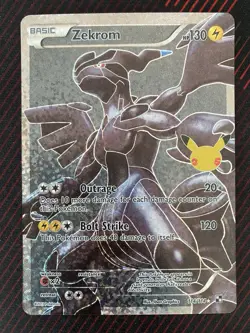 Pokemon TCG Zekrom Full Art Card 114/114 Celebrations 25th Anniversary MINT - Image 1
