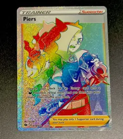 Piers 078/073 Champions Path NM Secret Rainbow Rare Full Art Pokemon Card - Image 1