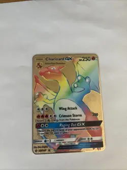 Pokemon Charizard GX Gold Metal Card Fan Art Collectible - Image 1