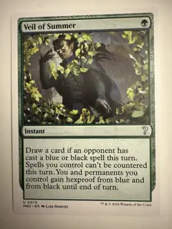 Veil Of Summer (White Border) Mystery Booster 2 Regular MTG Magic - Image 1
