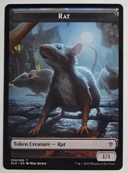Rat Token x1 Throne of Eldraine Magic the Gathering MTG LP/NM - Image 1