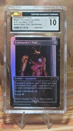 MTG Commander's Plate 1733 🌈Foil SLD Marvel - Iron Man CGC 10 Gem Mint - Image 1