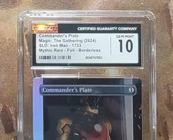 MTG Commander's Plate 1733 🌈Foil SLD Marvel - Iron Man CGC 10 Gem Mint - Image 2
