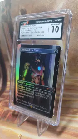 MTG Commander's Plate 1733 🌈Foil SLD Marvel - Iron Man CGC 10 Gem Mint - Image 4