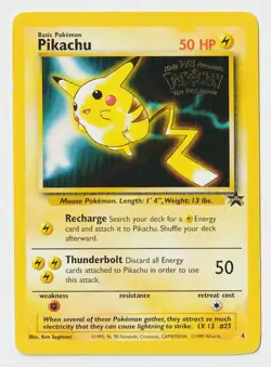 Pokemon TCG Pikachu 4 Black Star Promo First Movie NM - Image 1