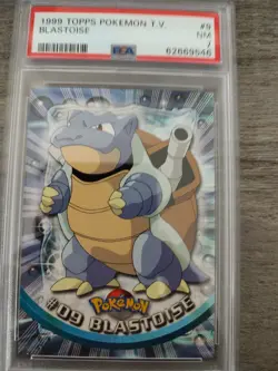 1999 TOPPS POKEMON TV #9 BLASTOISE PSA 7 - Image 1