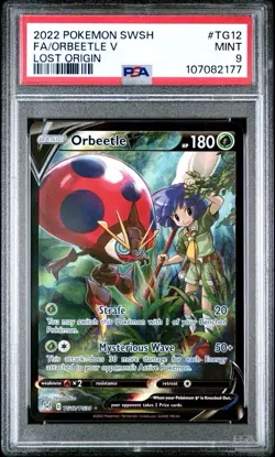 2022 POKEMON SWSHFA ORBEETLE V LOST ORIGIN PSA #TG12 MINT 9 - Image 1
