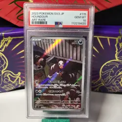 2023 POKEMON JPN SV3-RULER OF THE BLACK FLAME ART RARE #115 HOUNDOUR PSA 10 - Image 1