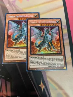 YUGIOH - TIMAEUS THE UNITED DRAGON X2 - MP23 - SECRET RARE - NM - 1ST ED - Image 1