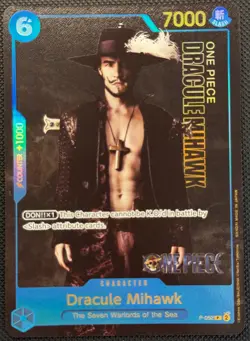 Dracule Mihawk P-052 Live Action Premium Card Collection One Piece Card - Image 1