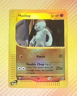 Machop 117/165 Expedition Base Set Reverse Holo 2002 Vintage Pokemon TCG Card - Image 1