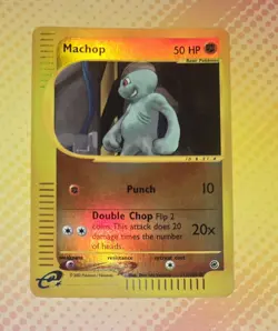 Machop 117/165 Expedition Base Set Reverse Holo 2002 Vintage Pokemon TCG Card - Image 2