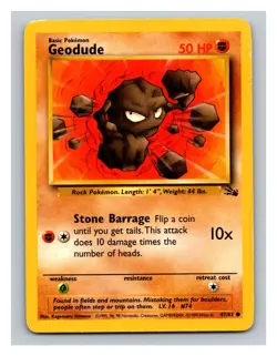 Geodude #47/62 Fossil Pokemon Trading Card TCG WOTC1999 - Image 1