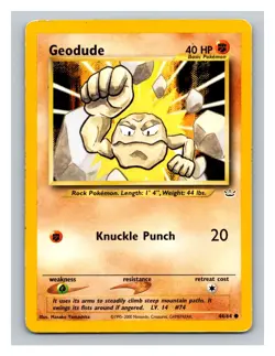 Geodude #44/64 Neo Revelation Pokemon Trading Card TCG Nintendo 2001 - Image 1