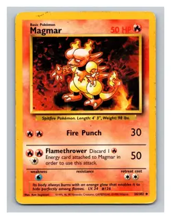 Magmar #036/102 Base Set Pokemon Trading Card TCG WOTC1999 - Image 1