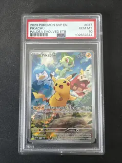 Pokemon Pikachu Paldea Evolved Black Star Promo Card #027 PSA 10 - Image 1