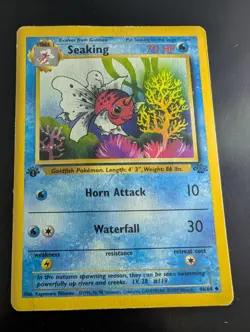 Seaking 46/64 - 1st Edition Jungle - Pokemon Card - Damage - Image 1