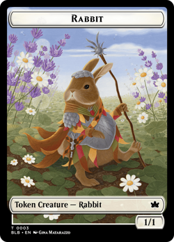 Rabbit Token - 3 - Bloomburrow- Near Mint - MTG - Image 1