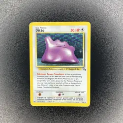 🔥 Ditto 3/62 🔥 Original Holo Rare Fossil Set Pokemon Card WOTC TCG 1999 - Image 3