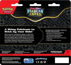 Paldean Fates POKEMON TCG Tech Sticker Blister - 3 Booster Packs + Shiny Fidough - Image 2