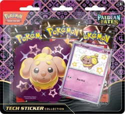 Paldean Fates POKEMON TCG Tech Sticker Blister - 3 Booster Packs + Shiny Fidough - Image 3