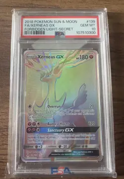 Pokemon Xerneas GX 139/131 Rainbow Secret Rare Forbidden Light PSA 10 GEM MINT - Image 1