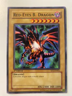 YUGIOH RED-EYES B. DRAGON SD1-EN002 1ST Edition - Image 1