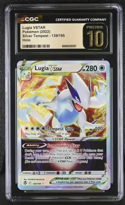 CGC 10 Pristine Lugia VSTAR 139/195 SWSH Silver Tempest Pokemon Card - Image 1
