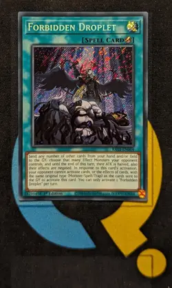 RA01-EN064 Forbidden Droplet Secret Rare 1st Edition YuGiOh Card - Image 1