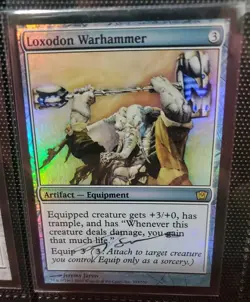 MTG FOIL LOXODON WARHAMMER SIGNED BY ARTIST 9th Ed - Image 1