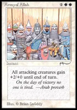MTG English Army of Allah (dark circle) Medium Play Normal Arabian Nights - Image 1