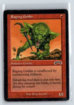 (3X) Raging Goblin Exodus Common - MTG Magic the Gathering Card - Image 1