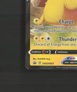 Pikachu V SWSH061 Sword & Shield Black Star Promo Holo Pokemon Card DMG - Image 5