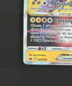 Zeraora VSTAR 055/159 Crown Zenith Ultra Rare Holo Pokemon Card NM - Image 5