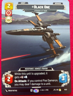 STAR WARS UNLIMITED TCG JUMP TO LIGHTSPEED: PRESTIGE CARD: BLACK ONE - Image 1