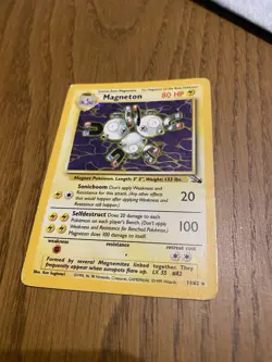 Pokemon TCG Magneton Fossil Holo Rare Card 11/62 - Image 1