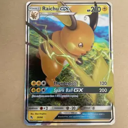 Raichu GX 20/68 - Ultra Rare Holo - S&M Hidden Fates Pokemon Card NM c - Image 1