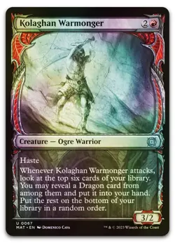 Kolaghan Warmonger (Showcase) #67 (Foil) (LP) March of the Machine MAT Magic MTG - Image 1
