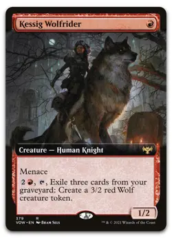 Kessig Wolfrider (Extended Art) #379 (NM) Crimson Vow VOW Magic MTG - Image 1