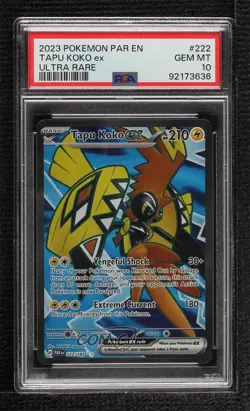 Tapu Koko ex Ultra Rare Pokemon Scarlet & Violet Paradox Rift (PAREN) PSA 10 - Image 1