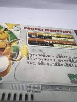 Pokemon Card Pikachu & Raichu Bandai Zukan No.09 Lenticular 3D Japanese - Image 3
