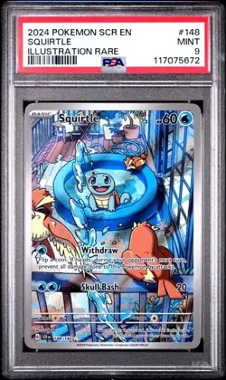 2024 POKEMON SCR EN-STELLAR CROWN ILLUSTRATION RARE #148 SQUIRTLE - PSA 9 - Image 1