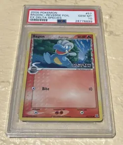 Pokemon EX DELTA SPECIES BAGON #57/113 REVERSE HOLO FOIL CARD PSA 10 GEM MINT #* - Image 1