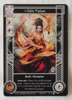 Legend of the Five Rings LCG promo card Shiba Tsukune Black Card - Image 1