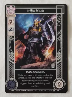 Legend of the Five Rings LCG promo card Hida Kisada Black Card - Image 1