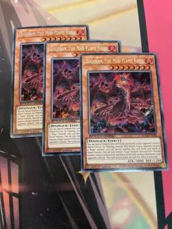 YUGIOH - DOGORAN THE MAD FLAME KAIJU X3 - SGX2 - SECRET RARE - NM - 1ST ED - Image 1