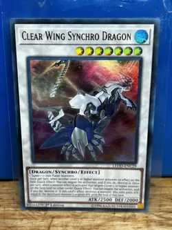 YuGiOh Clear Wing Synchro Dragon - LEDD-ENC29 - Ultra Rare - 1st Edition NM - Image 1