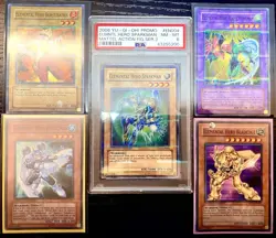 YuGiOh Elemental Hero Mattel Action Figure Set mf03 mf02 mf01 PSA EXTREMELY RARE - Image 1