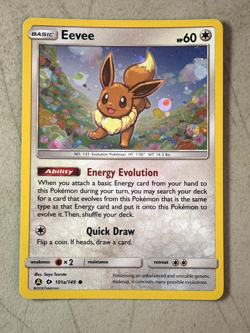 Eevee 101a/149 Sun & Moon Partial Swirl Holo Alternate Art 2017 Pokemon Card - Image 1