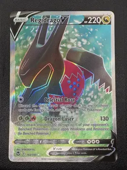 Regidrago V 183/195 Silver Tempest Full Art Ultra Rare Holo Card Pokemon TCG NM - Image 1
